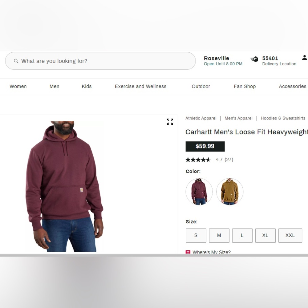 Carhartt Men's Loose Fit Heavyweight Hoodie